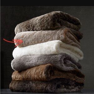 RH Faux Fur Blanket/Throw - Mink
